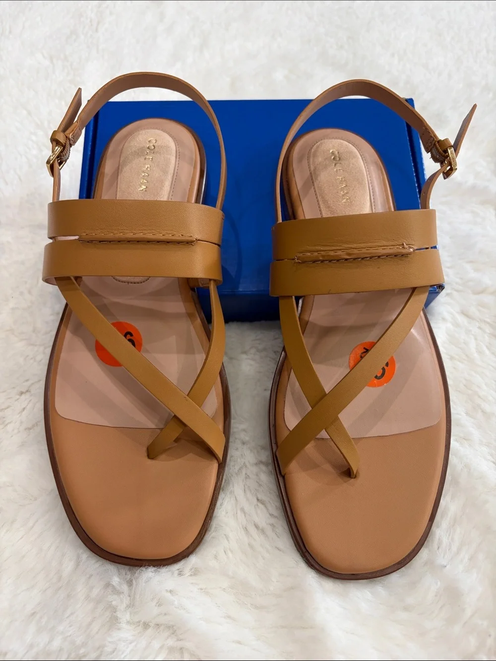 Cole Haan Tan Leather Strappy Sandals - Women,Size 9.5 B